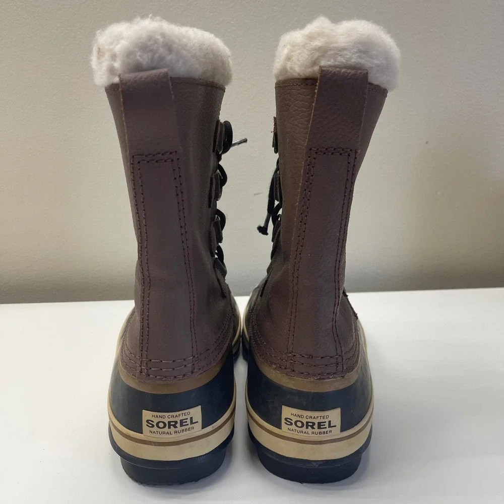 Sorel 1964 Pac T Boots Mens 10 Brown Leather Waterproof Winter Snow NM1439-228